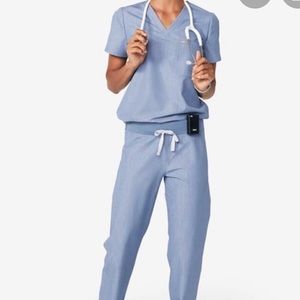 FIGS Light Blue Denim Casma 3 pocket & Kade cargo